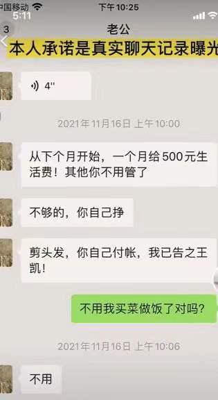 西安全職媽媽曝丈夫家暴：500元生活費要打借條！婦聯回應